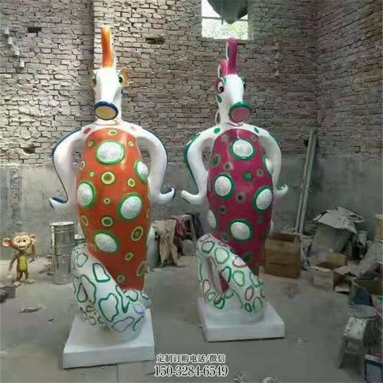 西宁幼儿园河马雕塑，动漫文化雕塑，卡通动物制作
