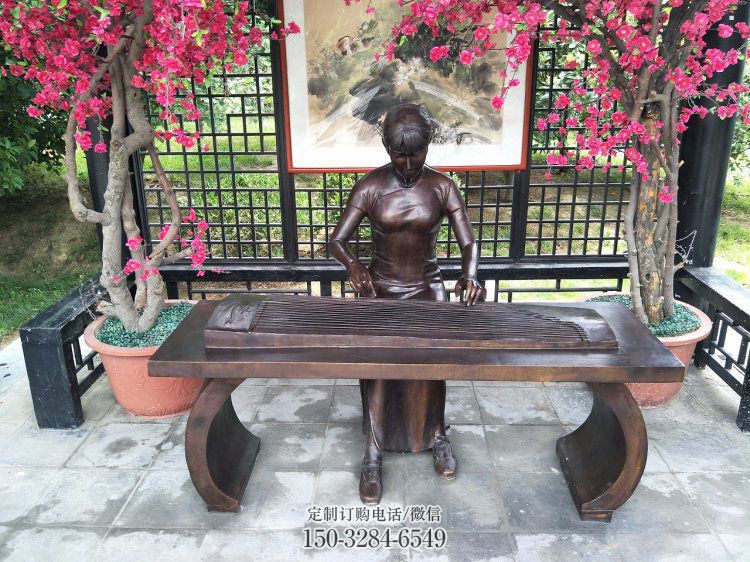 海北弹古筝雕塑厂家,景观概念,民俗人物雕塑通用 海北弹古筝雕塑厂家,景观概念,民俗人物雕塑通用
